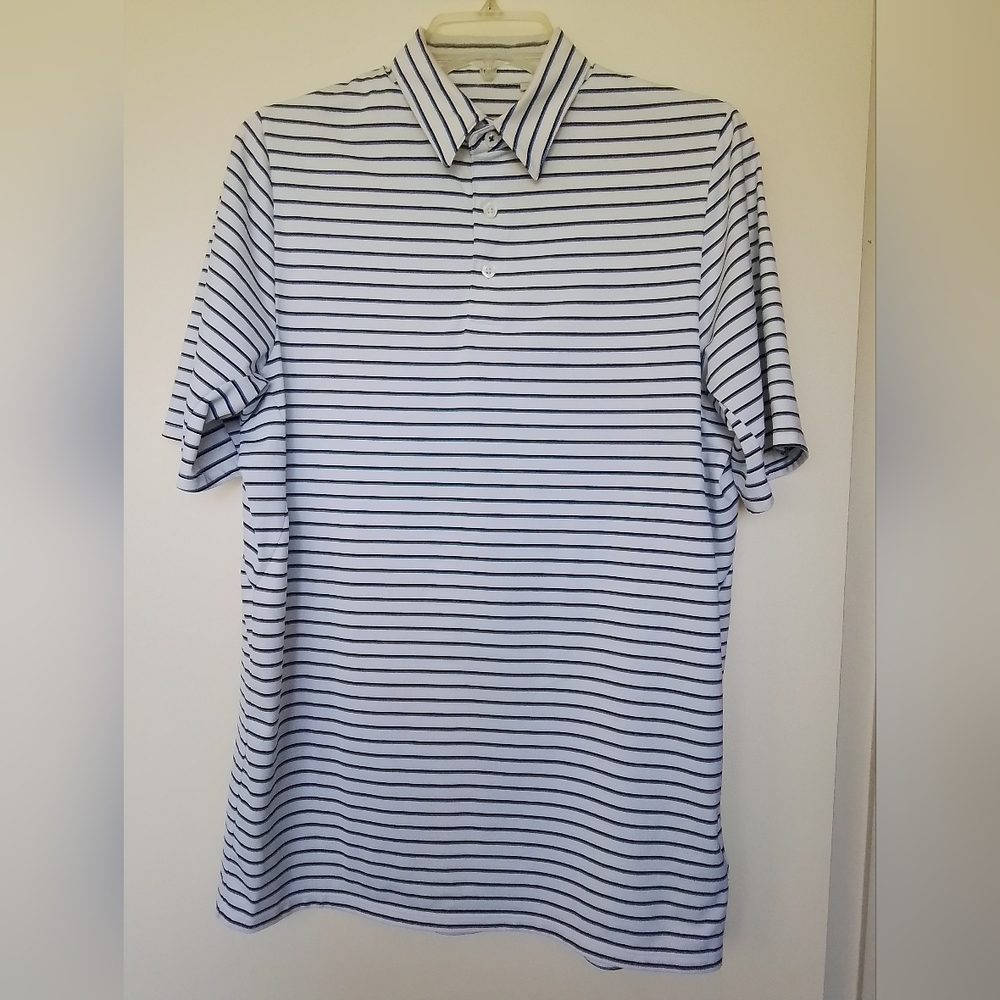 Kjus Soren White and Blue Striped polo shirt size Small